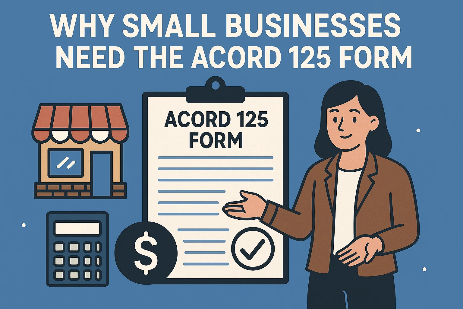 Graphic showing ACORD 125 form benefits for small business owners
